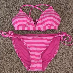 Pink Striped Bikini